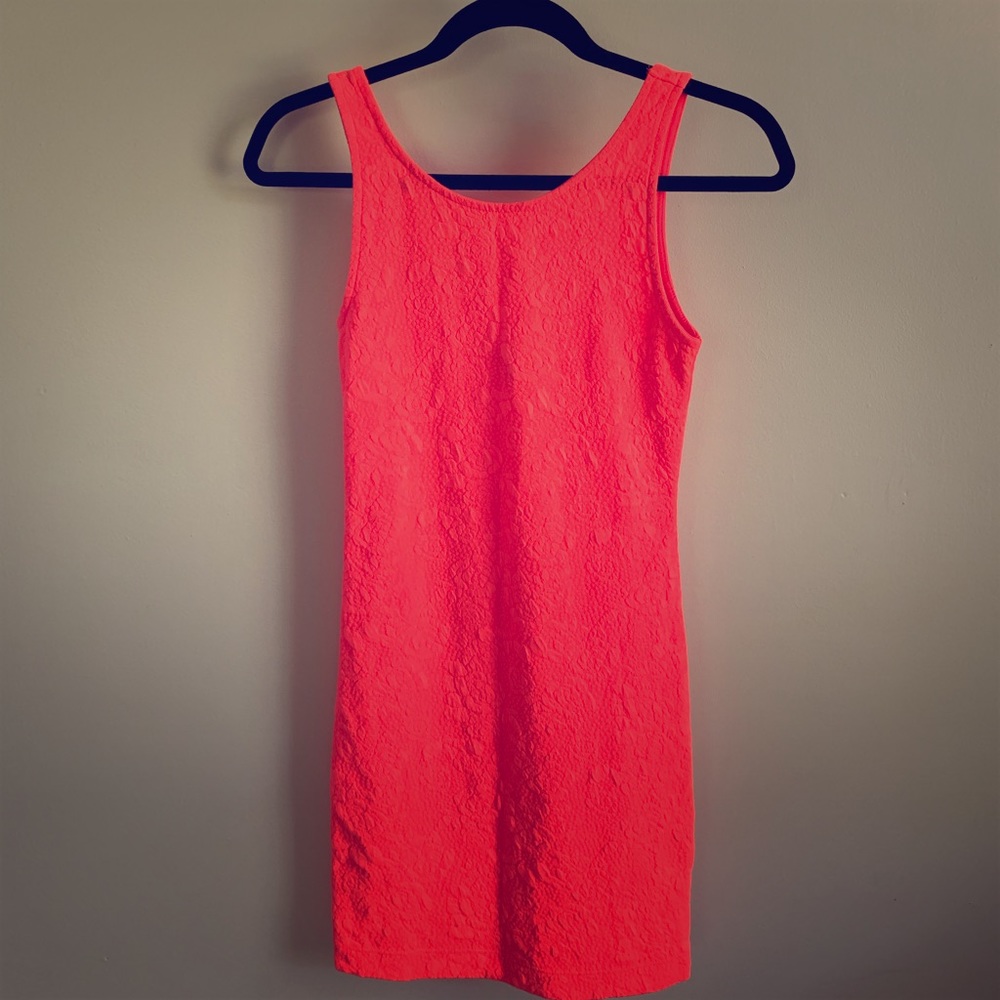 Neon pink h and m dress